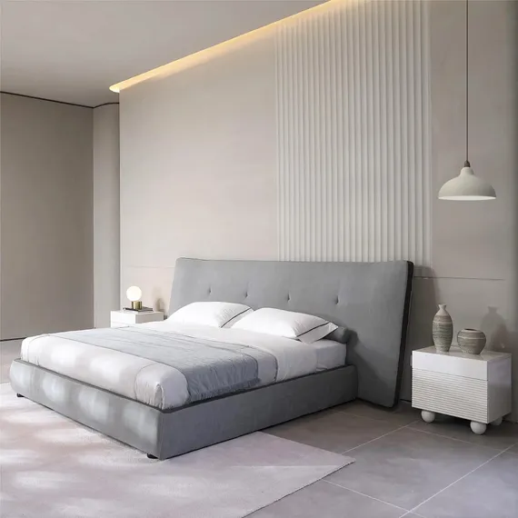 Двуспальная кровать Rever 180х200 см, серая