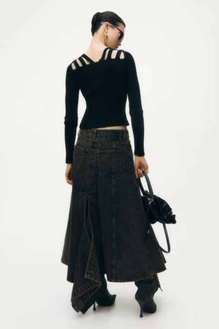 H&M - Glenn Martens Топ ажурный в рубчик, черный