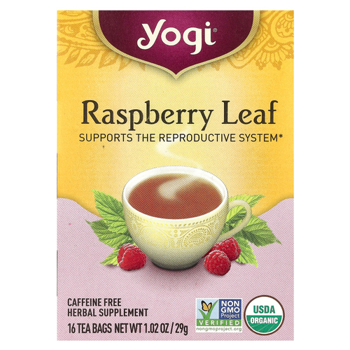 Yogi Tea, листья органической малины для женщин, без кофеина, 16 чайных пакетиков, 29 г (1,02 унции)