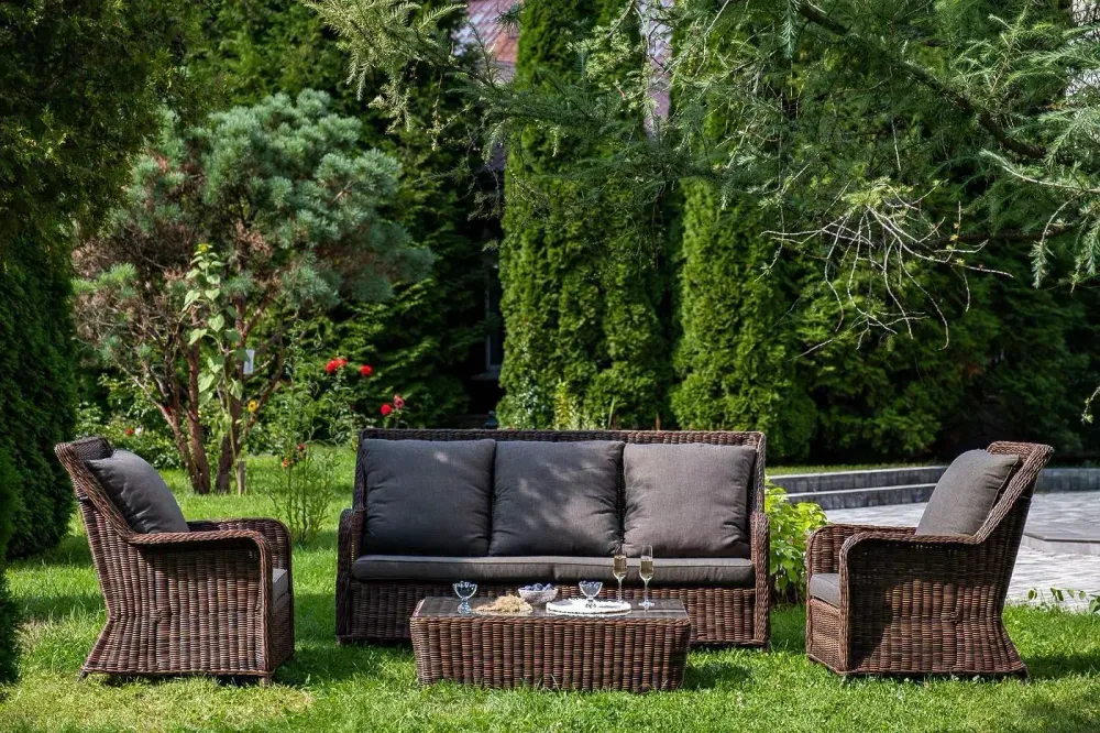 "Гляссе" лаунж-зона из искусственного ротанга, цвет коричневый