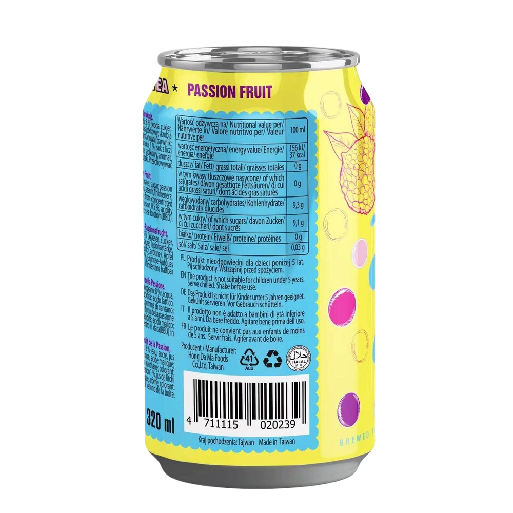 Напиток Lady Boba Bubble Tea со вкусом личи и маракуйи