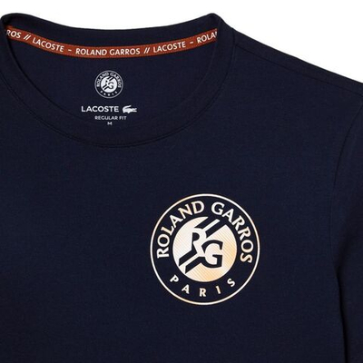 Мужская теннисная футболка Lacoste Sport Roland Garros Edition Logo T-Shirt - navy blue