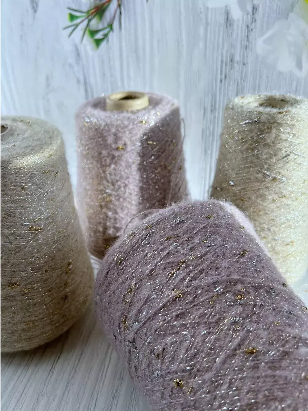 Пряжа для вязания с Мохер с люрексом Люмия