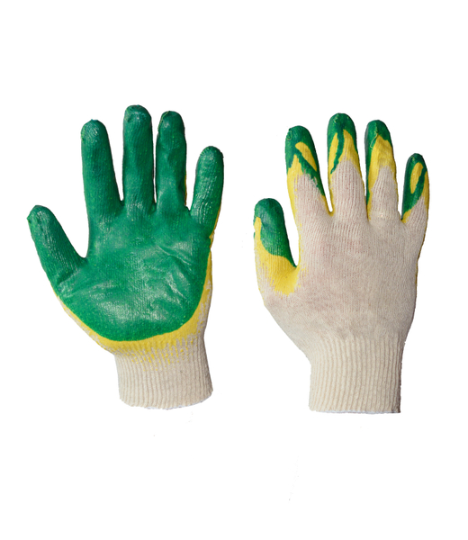 Перчатки ХБ с двойным латексным покрытием