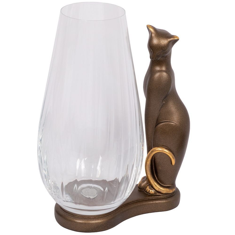 Ваза для цветов Кошка Шелби Бронза