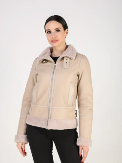 Дубленка зимняя натуральная с капюшоном пилот