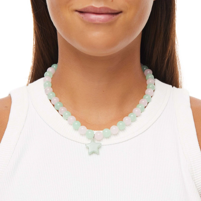 Колье Зелёно-розовая Радость