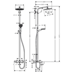 Душевая система с термостатом для ванны Hansgrohe Crometta S Showerpipe 240 1jet 27320000