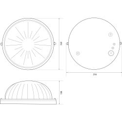 Светильник ЭРА НБП 03-100-001 Акватермо алюминий/стекло IP54 E27 max 100Вт D240 круг черный