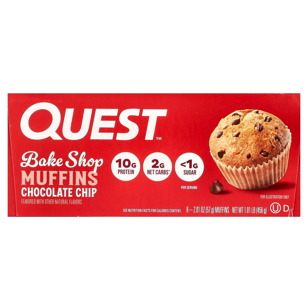 Quest Nutrition, Bake Shop Muffins, шоколадная крошка, 8 кексов, 57 г (2,01 унции)