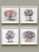 Картины на стену интерьерные на холсте 4 шт, 23*23 см