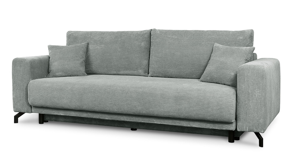 Диван Сенлин Лайт Cilium Steel 252*103*90 см, Серый Вельвет Еврокнижка Фиеста