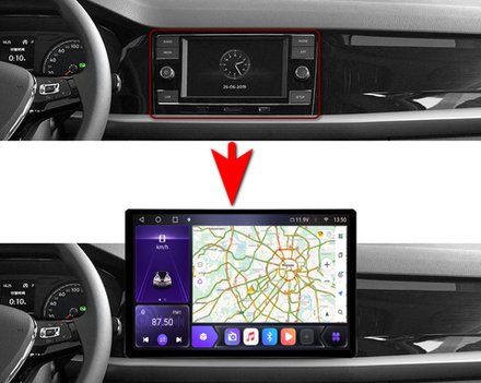 Магнитола для VolksWagen Tiguan 2, Passat B8, Jetta 7, Terramont, Multivan, Caravella, Transporter T6.1 - Carmedia DZ001/KP-13-464-S10 монитор 13" QLED+2K на Android 12, ТОП процессор, 4G SIM-слот, CarPlay, 4+64ГБ