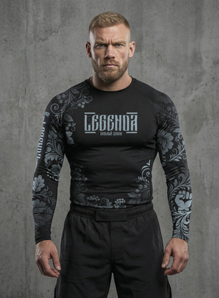 Рашгард с длинным рукавом LEGENDA Хохлома серая