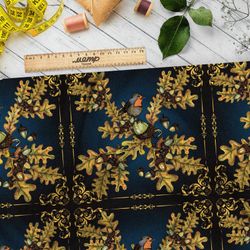 Ткань оксфорд 210 желуди с листьями
