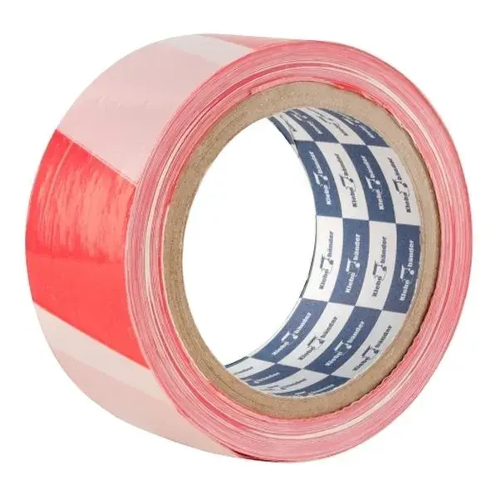 Лента для ограждений неклейкая, 50мм*200м, бело-красная, без и/у, Klebebander