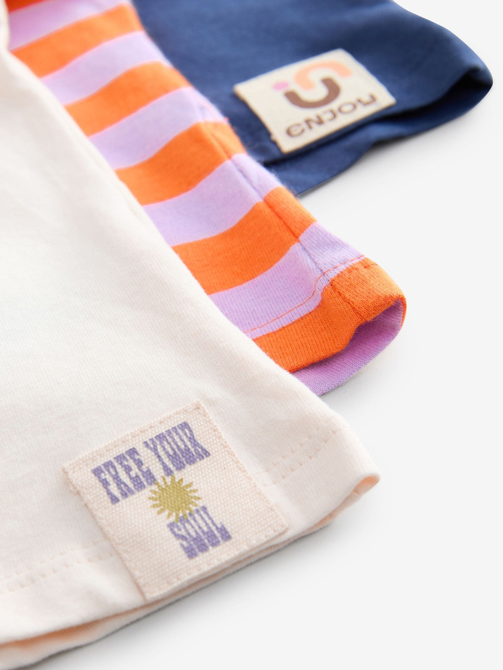 Футболка для девочки Next E44-342, 3 шт., Темно-синий, Бежевый, Оранжевый