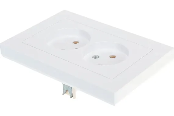 Розетка Systeme Electric ATLASDESIGN без заземления двойная + рамка белая 35955