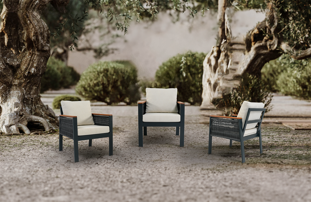 Обеденная группа S2011 Dining Set. Алюминий, роуп, ироко. Поставка 45 дней.