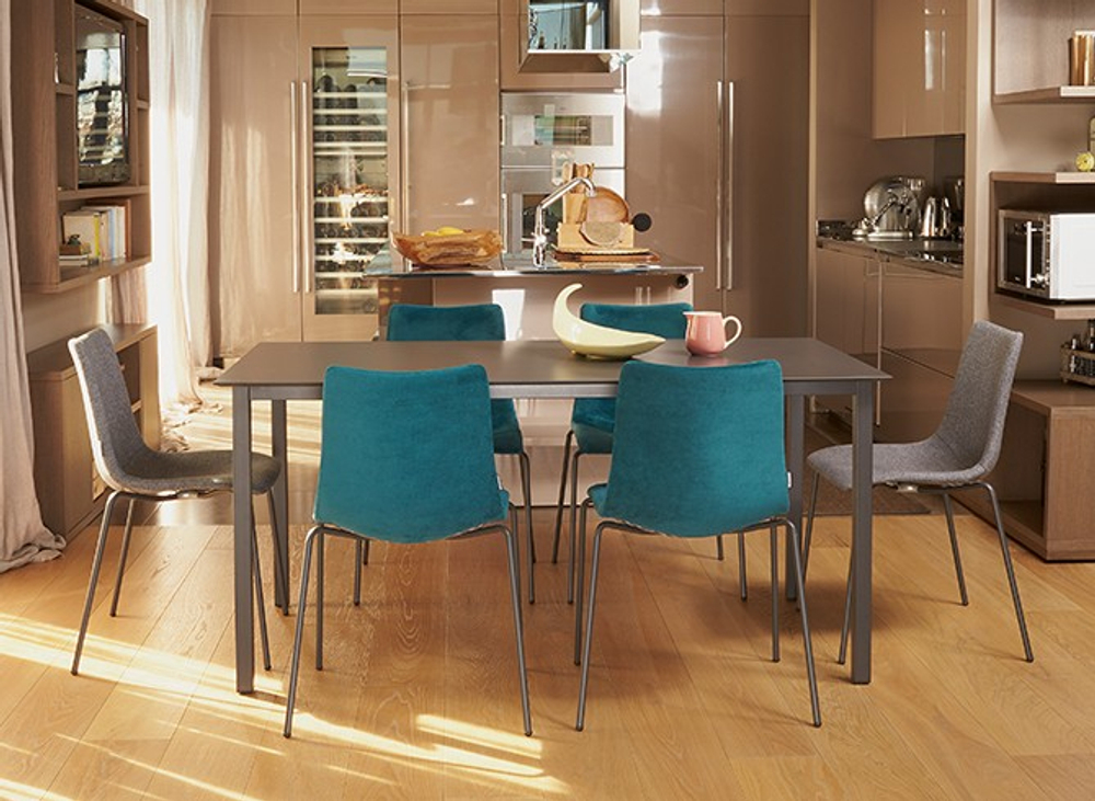 Стул с обивкой Scab Design Zebra Pop 4 legs, антрацит, морская волна