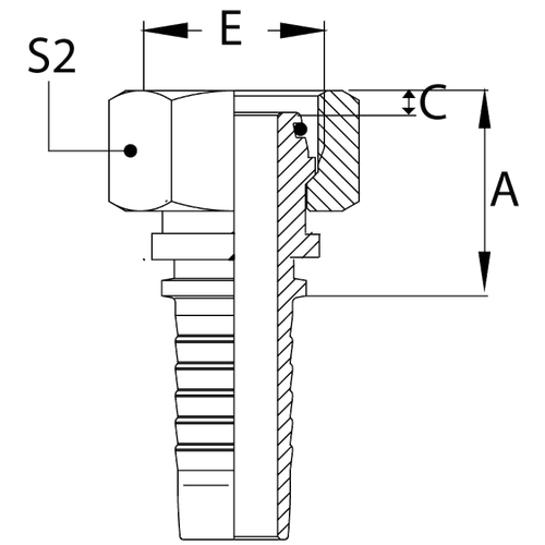 Фитинг DN 10 DKO-S (Г) 22x1.5 14