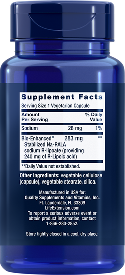Super R-Lipoic Acid 240 мг 60 капсул Life Extension