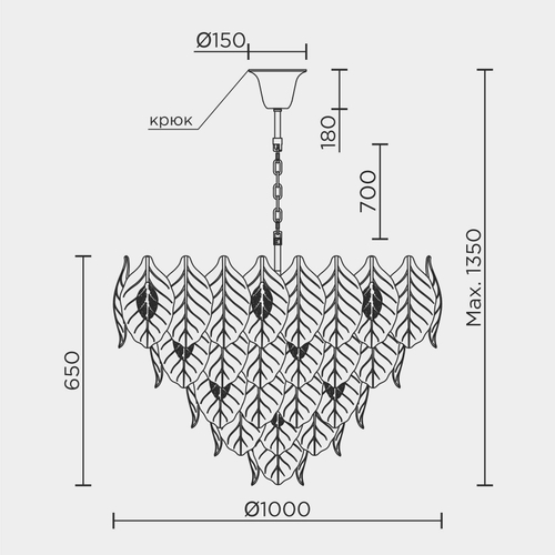 Подвесная люстра Modelux ML.6770.1000 GD