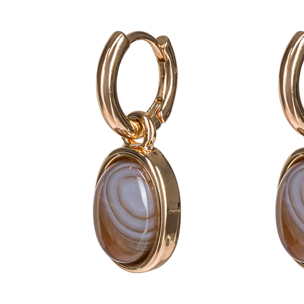 Серьги Fiore Luna COFFE AGATE LE1201 BR/G