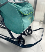 Коляска комбинированная (санки - коляска) «Ника Детям 7-7» джинс зеленый (арт. НД7-7/3)