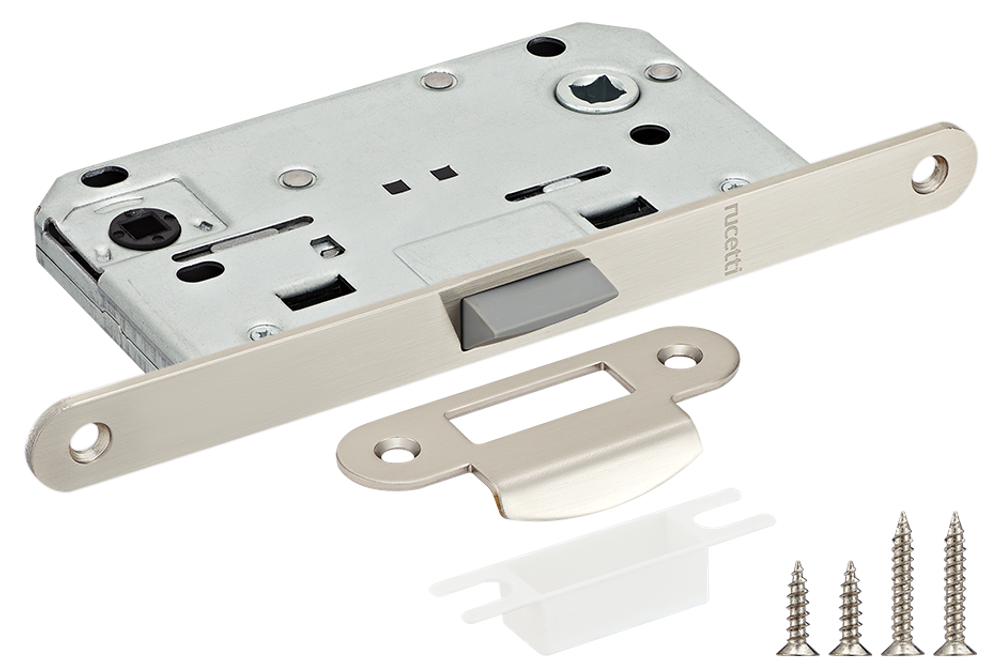 Защелка сантехническая бесшумная Rucetti RP1895 SN Цвет - белый никель