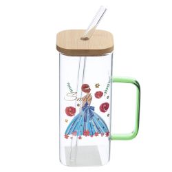 GAEM Кружка с крышкой и трубочкой, 350 мл, L9,5 W6 H18 см, 4в.