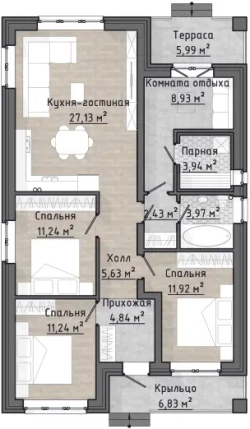 Проект Дома 104,1 кв. м К-129