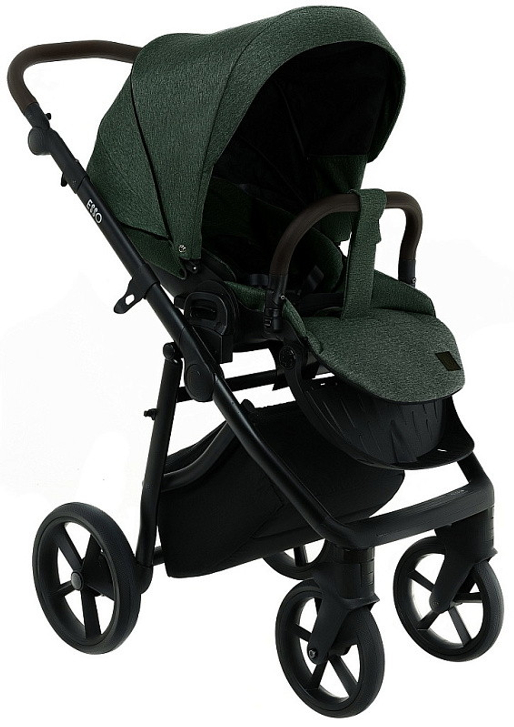 Детская коляска Roan Esso 3 в 1 с автокреслом Pituso Baesa Pro Black ESS113/1 Dark Green/Black