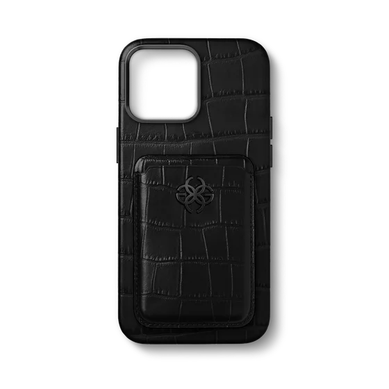 Чехол для iPhone 14 / Натуральная кожа с кошельком