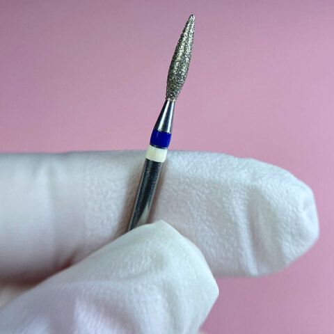 Алмазная фреза с Жемчугом (пламя острое, каплевидное), D2,3, L100, средняя