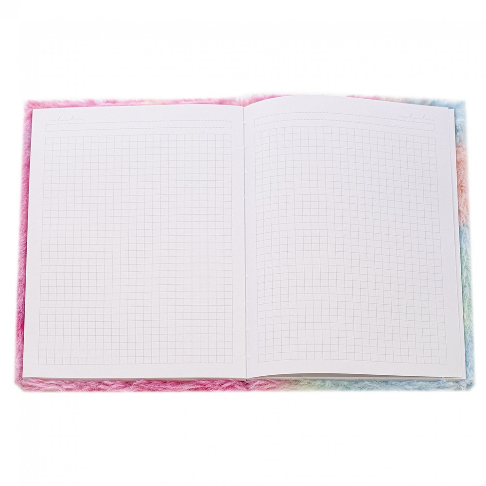 Записная книжка 15,0 см * 20,5 см, 7БЦ, Alingar, плюш, аппликация, 80 л, клетка, "Зонтик"