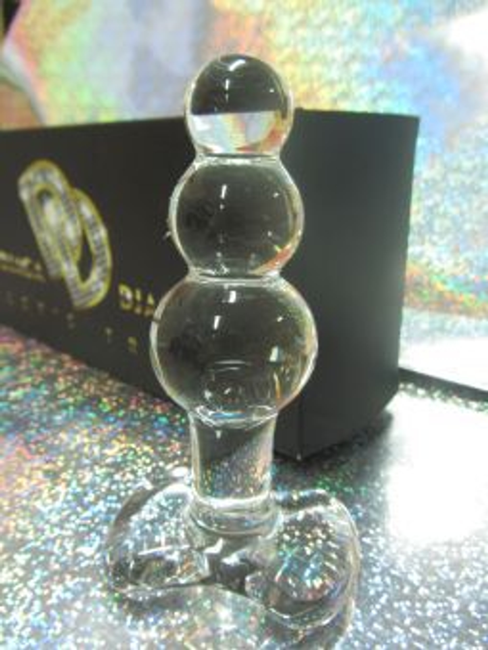 Стеклянная анальная пробка-ёлочка - 11 см. (Цвет: прозрачный)