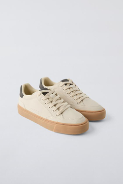 ZARA БАЗОВЫЕ КРОССОВКИ, ЭКРЮ