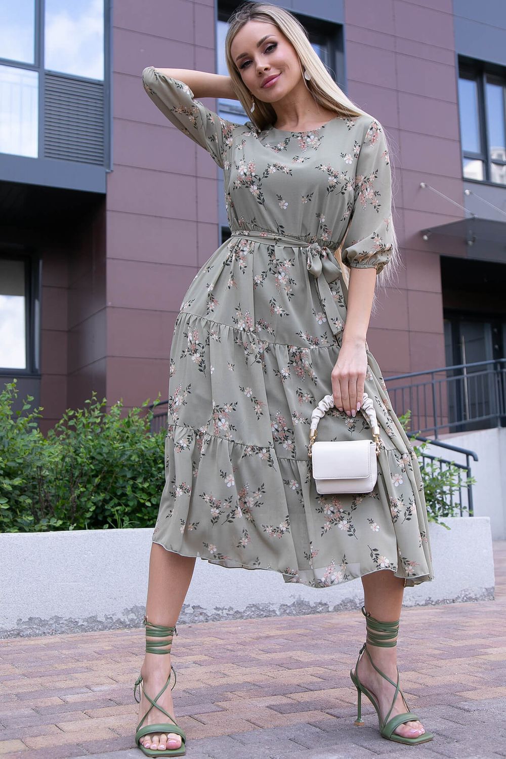 Платье "Виталина" (олива) НЬЮ П6073 LT Collection (Акция)