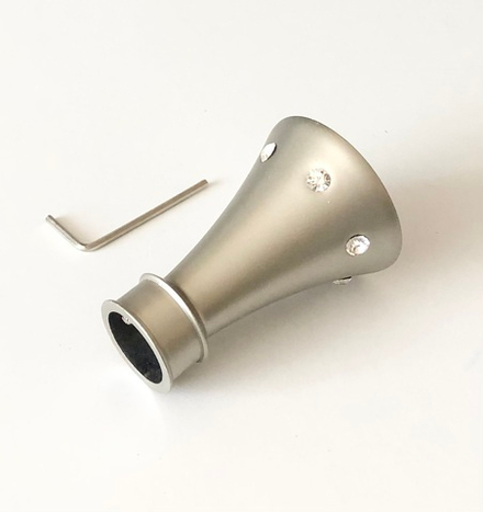 Наконечники "Картер" для труб кованых карнизов d19 мм, цвет хром матовый