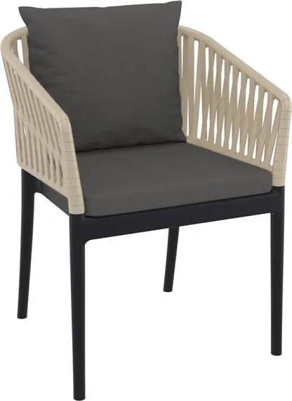 Кресло пластиковое Portofino, черный, бежевый, темно-серый