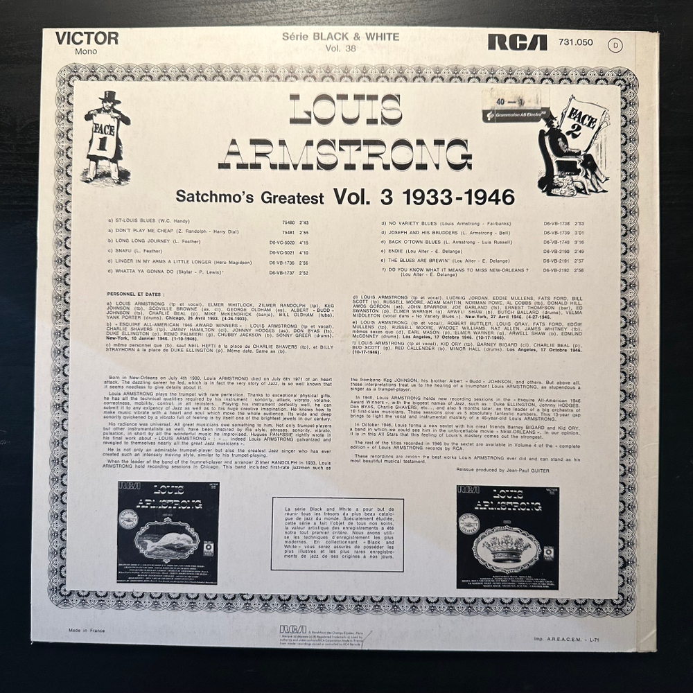 Louis Armstrong - Satchmo's Greatest Vol.3 (Франция 1971г.)