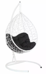Подвесное кресло-кокон SEVILLA RELAX белое, черная подушка (Laura Outdoor)