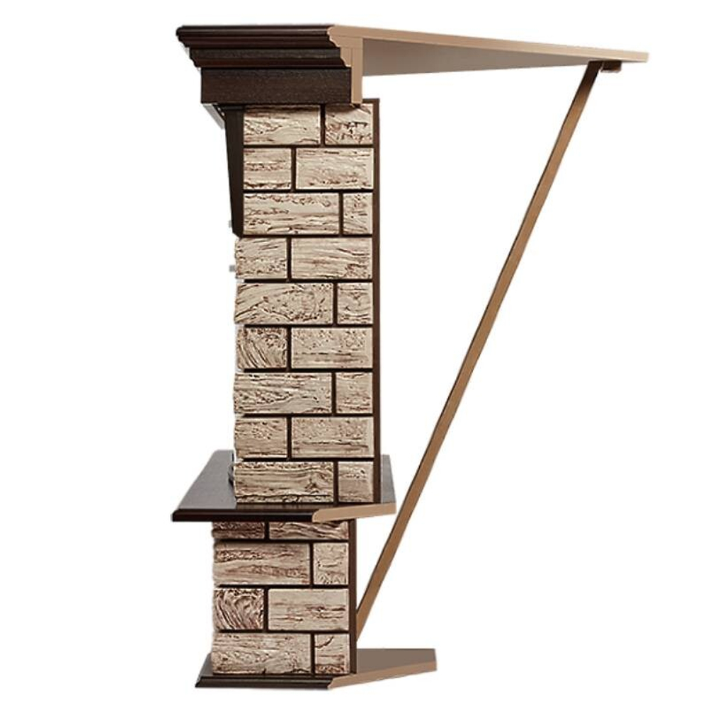 Портал Firelight Forte Wood 25U (угловой) камень коричневый, шпон темный дуб