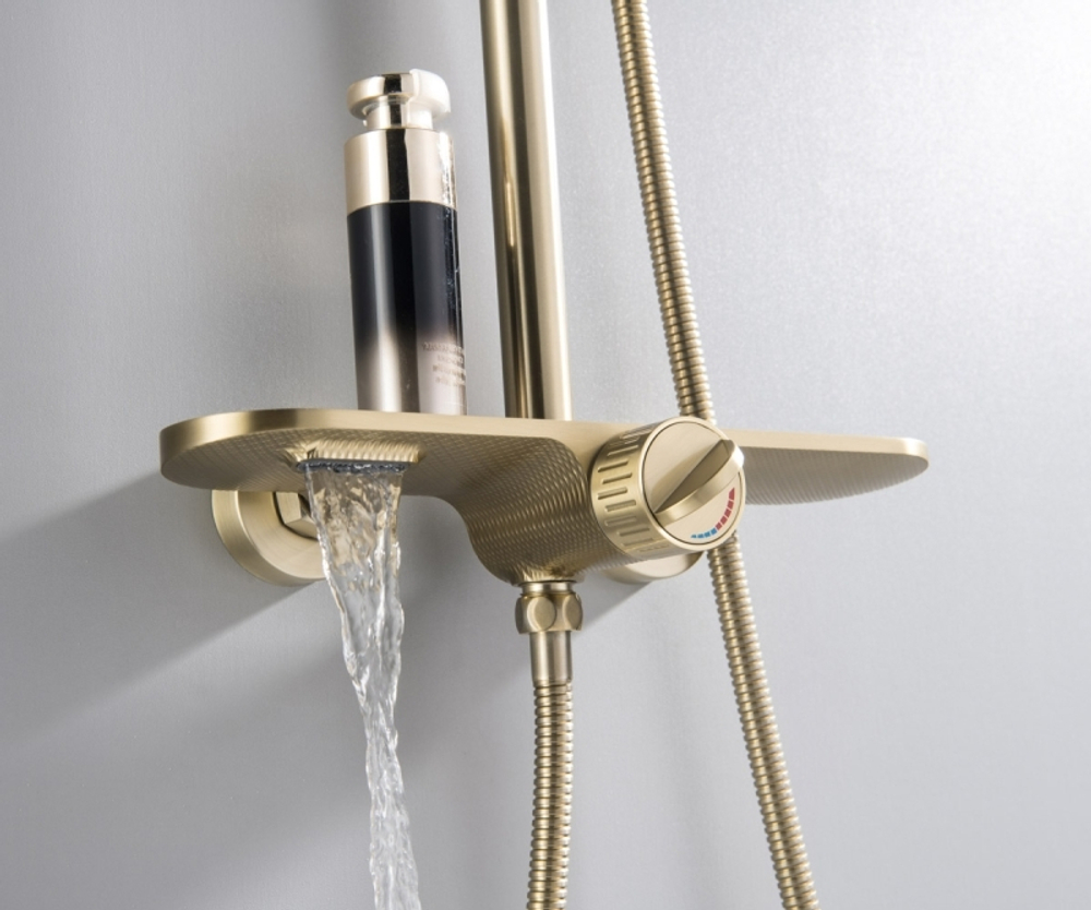 Душевая система Bronze de Luxe ICON, матовое золото 80112CG