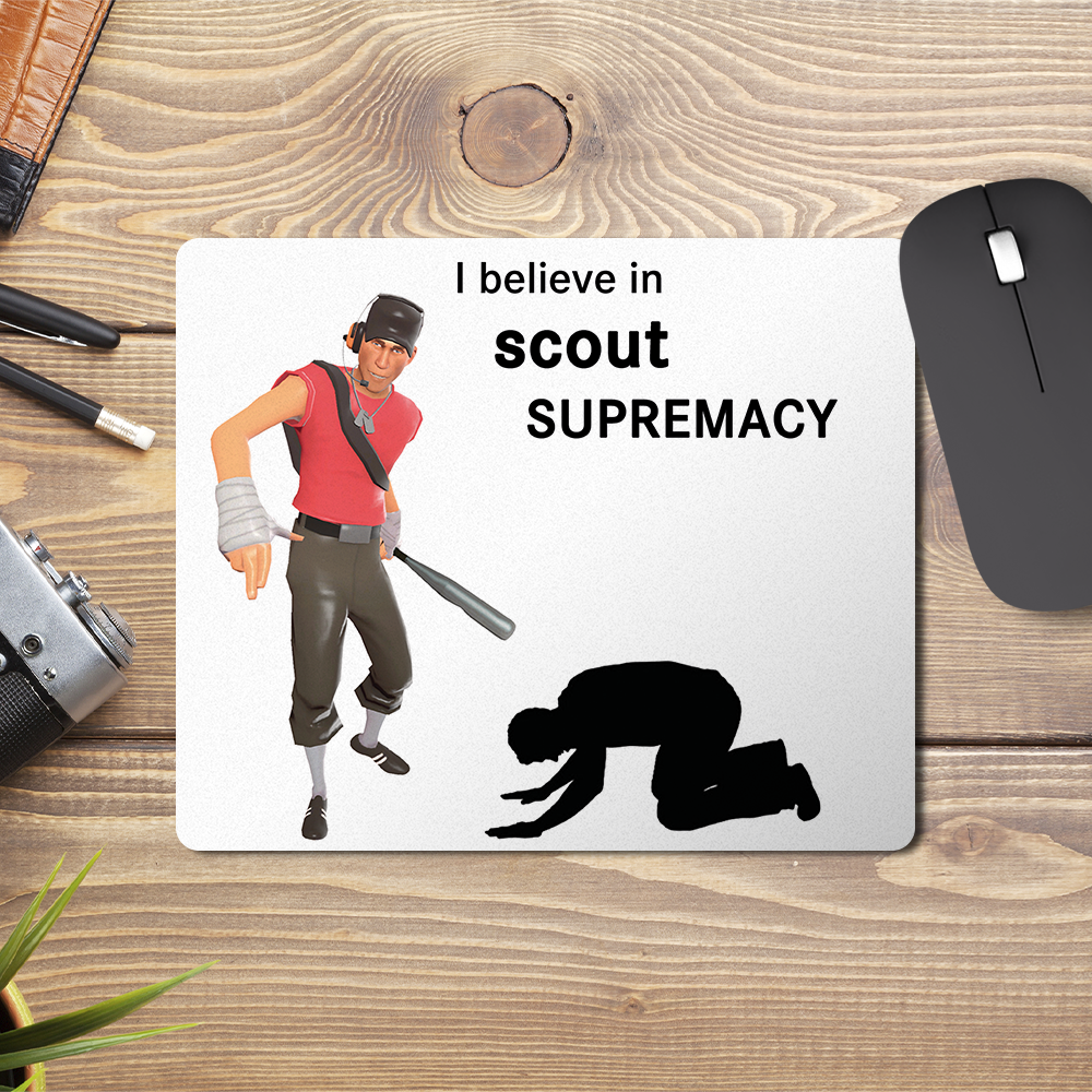 Коврик для мыши I believe in Scout supremacy Разведчик Скаут Team Fortress