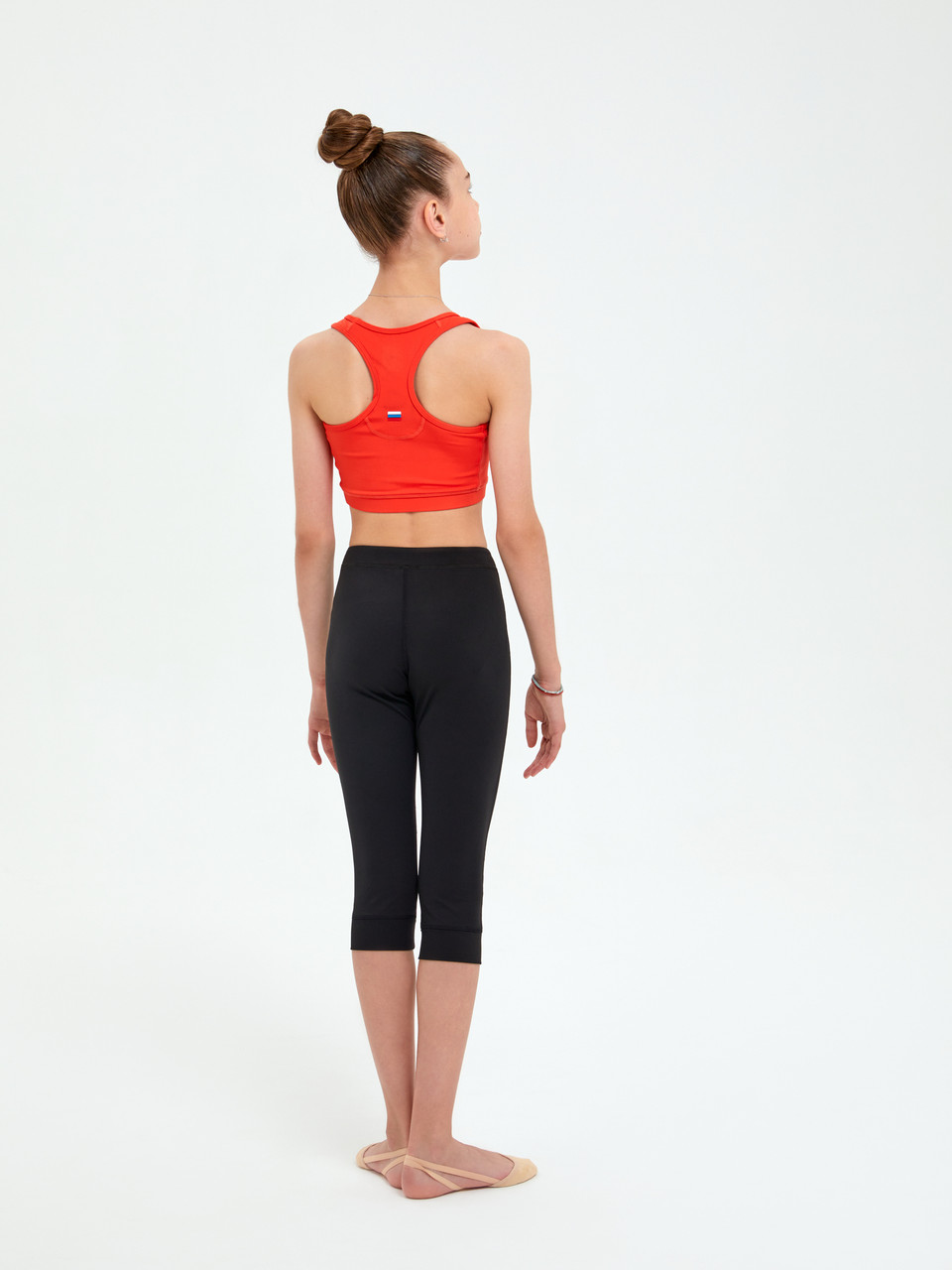 B16110V-BF232 Бриджи спортивного назначения для занятий гимнастикой для девочек (черный/розовый) фото 2