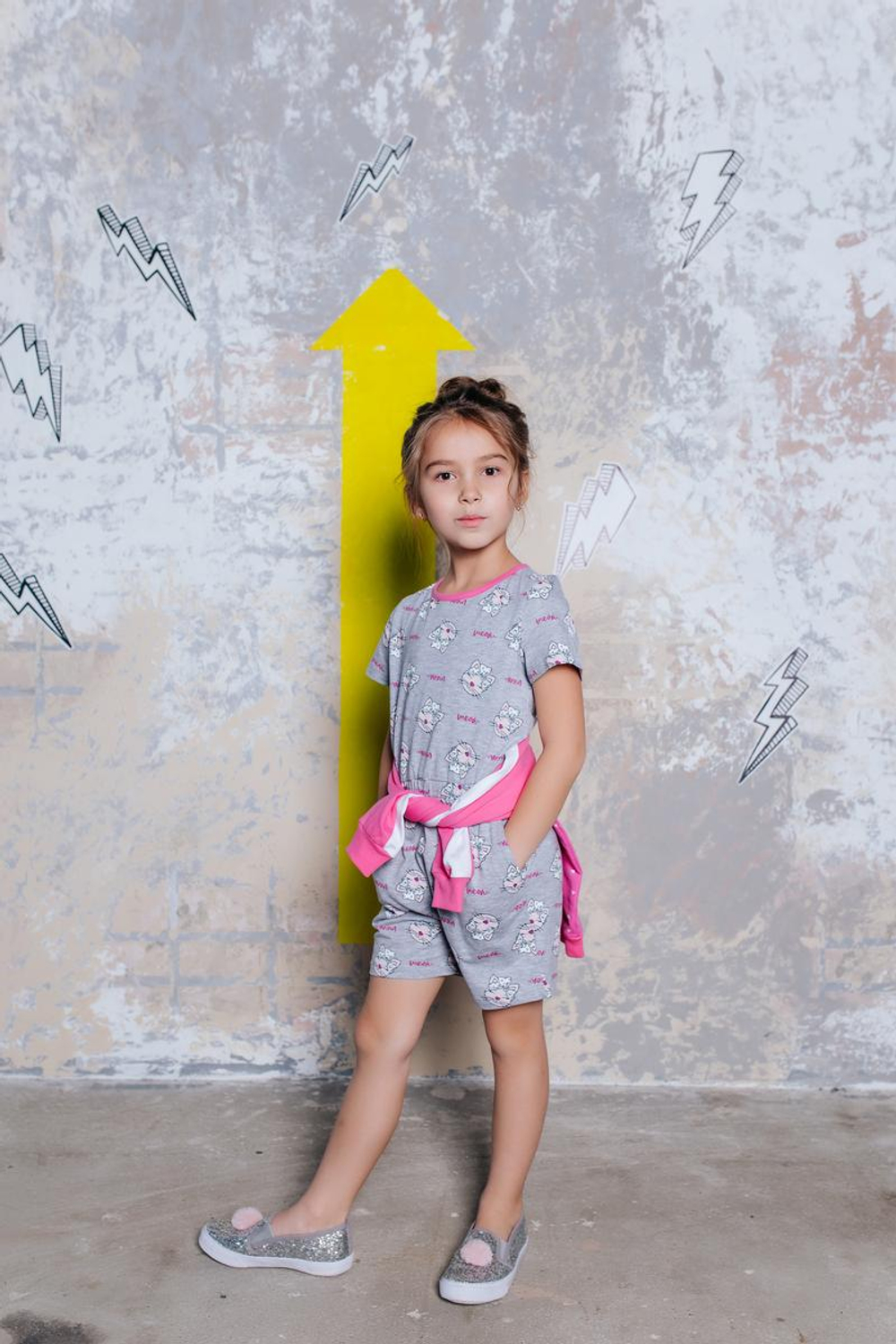 Комбинезон д/дев, серый, р.110, (Батик) 00649_BAT