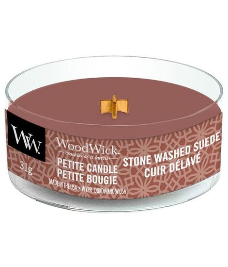 Потертая замша, ароматическая свеча мини, WoodWick