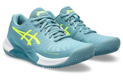 Женские теннисные кроссовки Asics Gel-Challenger 14 Clay - gris blue/safety yellow